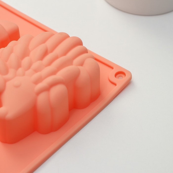 Форма для выпечки Доляна «Животные. Зоопарк», силикон, 29×17×3 см, 6 ячеек (7,5×5,5 см), цвет оранжевый Форма для выпечки Доляна «Животные. Зоопарк», силикон, 29×17×3 см, 6 ячеек (7,5×5,5 см), цвет оранжевый