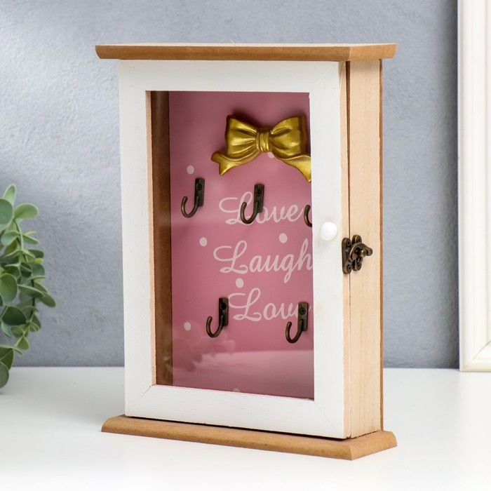 Ключница дерево 6 крючков Ключница дерево 6 крючков "Золотой бант" 25,5х19х6 см