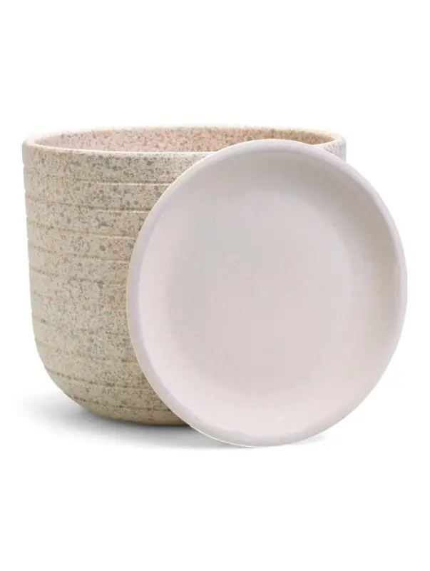 Горшок цветочный с поддоном 2,9 л, белый керамика Горшок цветочный с поддоном 2,9 л, белый керамика "Пряности" (М)