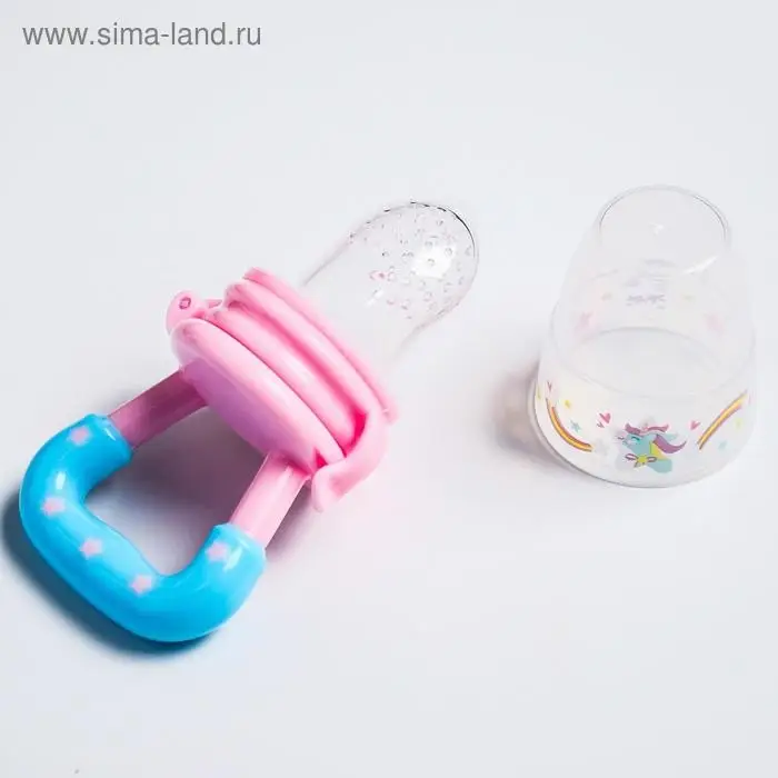 Ниблер «Пони», с силиконовой сеточкой, цвет розовый/голубой