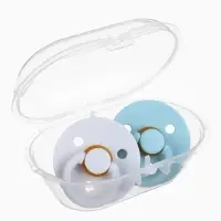 Набор классических пустышек, 2 шт., латекс, серо-синий/серый, в контейнере, от 0 мес., M&B   1088492