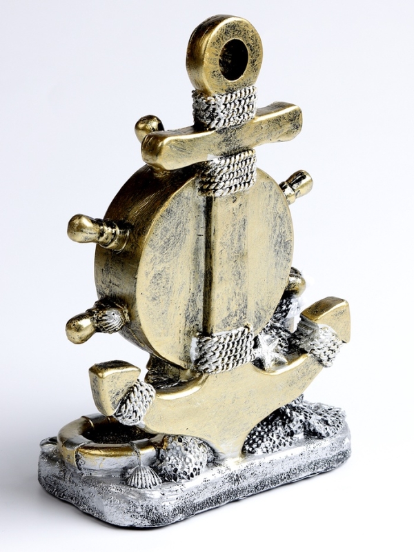 Часы настольные интерьерные, «Штурвал» на батарейках,  13.5×7.5×20.5 см, d-8 см