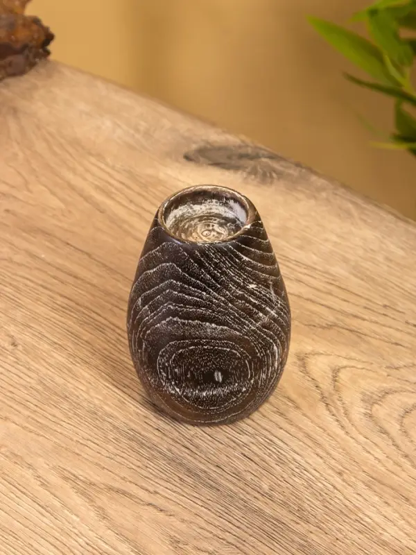 Подсвечник, d=4 см, 8&times;8&times;11 см, дерево джати, тёмно-коричневый