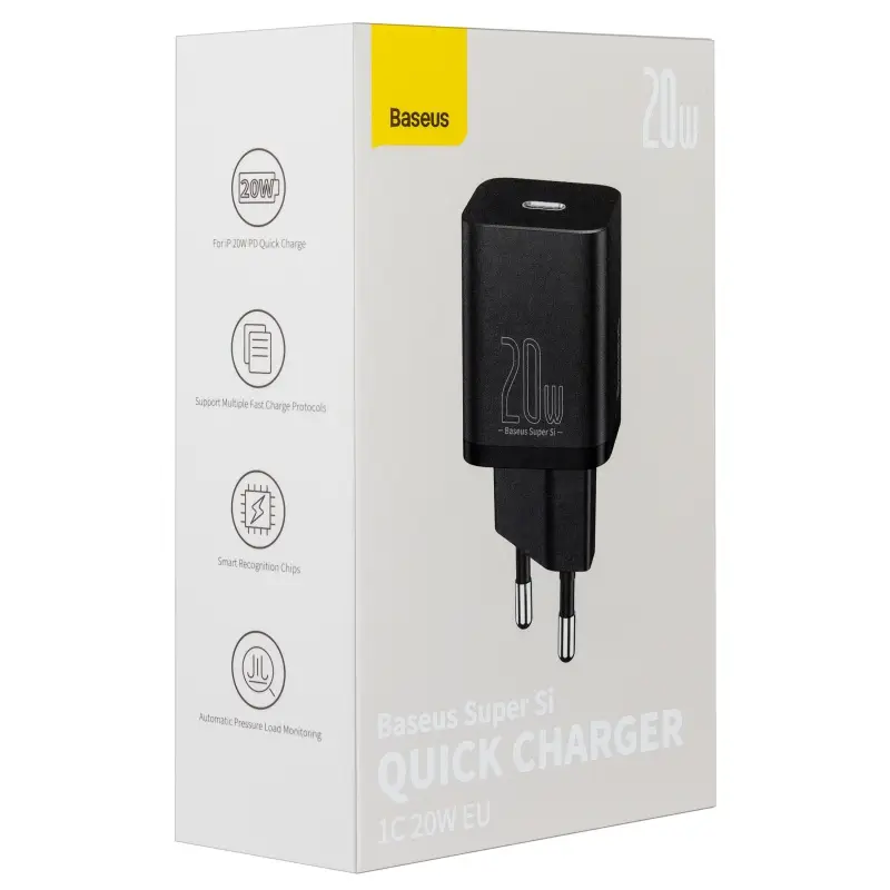 Переходник сетевого зарядного устройства на Type-C PD20W CCSUP-B01 Baseus черный