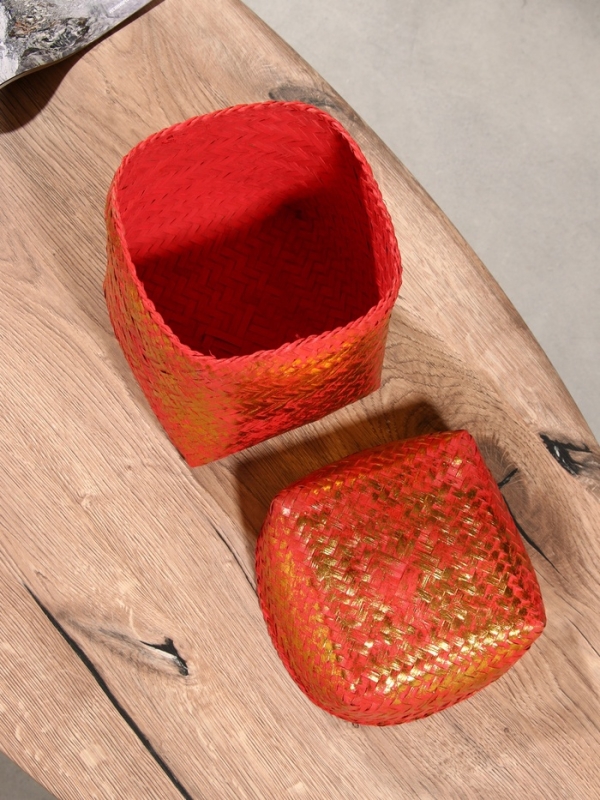 Корзинка плетеная Корзинка плетеная "Голден" 16х16х23 см, розовый