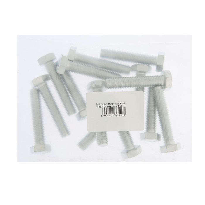 Болт ТУНДРА, оцинкованный, DIN 933, класс прочности 8.8, М12х60 мм, 1 кг Болт ТУНДРА, оцинкованный, DIN 933, класс прочности 8.8, М12х60 мм, 1 кг