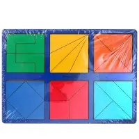 Головоломка геометрическая деревянная &laquo;Квадраты&raquo;, 2 уровень, 2 планшета