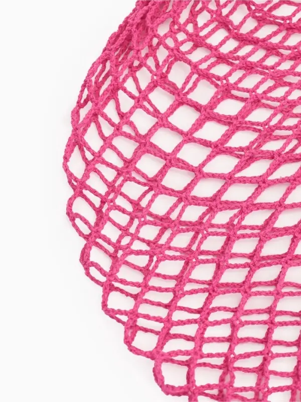 Сумка-авоська хозяйственная, клетка 1.5 см, розовая