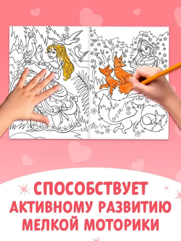 Раскраски для девочек набор &laquo;Принцессы&raquo;, 6 шт. по 16 стр., формат А4