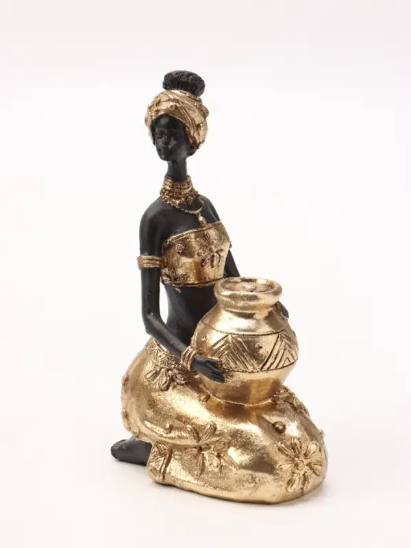 Фигура декоративная &laquo;Африканка в золотом наряде&raquo;, 9&times;6&times;15 см