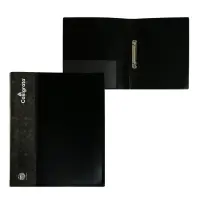 Папка на 2 кольцах А4, Calligrata, 27 мм, 700 мкм, внутренний и торцевой карман, черная