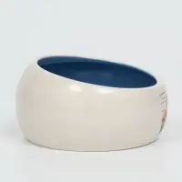 Миска Tasty, 200 мл, 10.5&times;10.5&times;5.6 см, скошенный край, керамика, синяя, белая