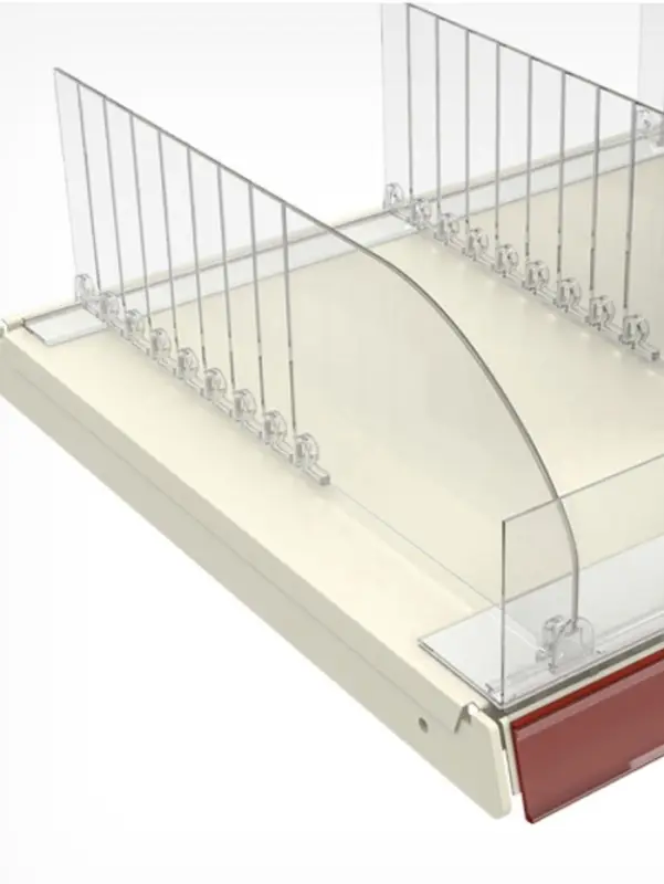 Ограничитель передний пластиковый самоклеящийся с Т-профилем, 1000&times;50&times;80 мм, прозрачный