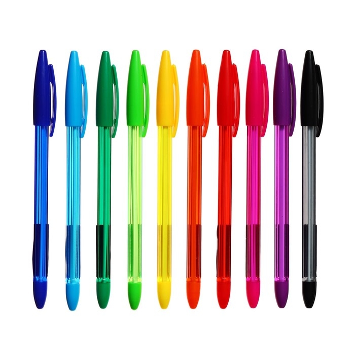 Набор шариковых ручек 10 цветов, корпус в цвет стержня, в блистере Набор шариковых ручек 10 цветов, корпус в цвет стержня, в блистере