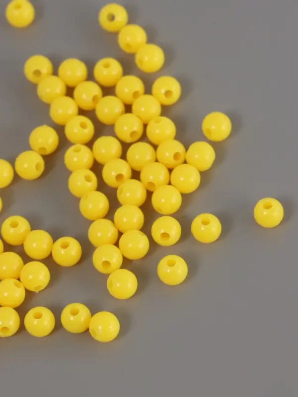 Бусины пластик Бусины пластик "Светло-жёлтые" глянец набор 25 гр d=0,6 см