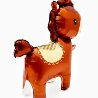 Воздушный шар фольгированный 3D 25" "Лошадка" цвет коричневый, под воздух