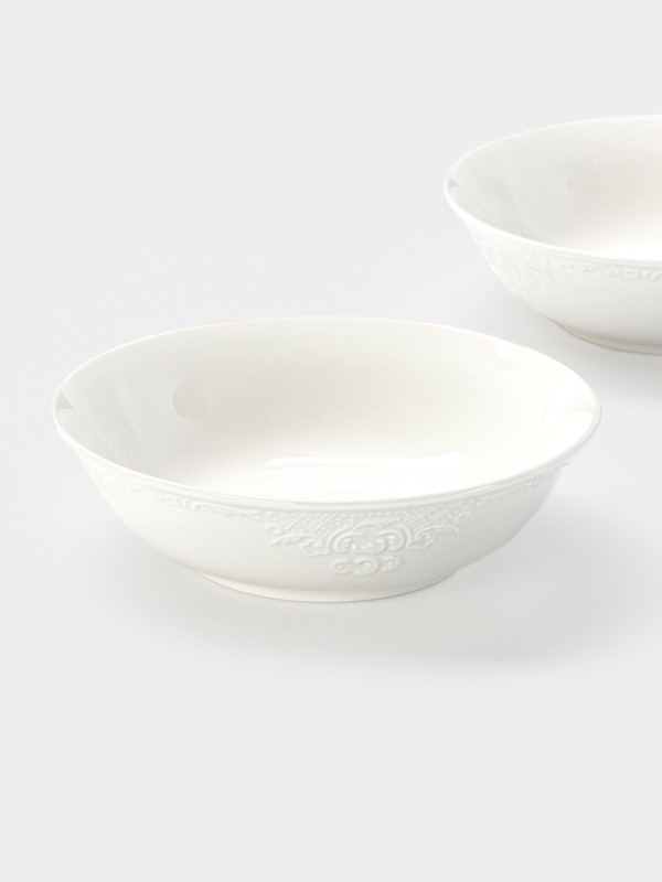 Тарелки глубокие WY Venecia, 580 мл, 17×5 см, набор 2 шт., фарфор, белые Тарелки глубокие WY Venecia, 580 мл, 17×5 см, набор 2 шт., фарфор, белые