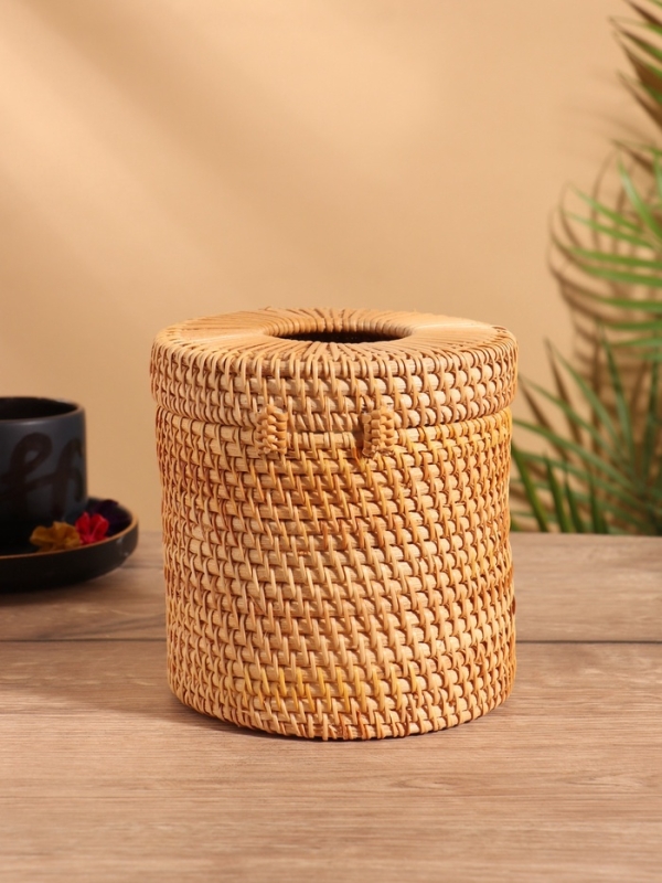 Салфетница плетёная 15х15х14 см, ротанг  МИКС