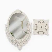 Зеркало декоративное, двустороннее, настольное, 19.5&times;33.5 см, (13.5&times;18.5 см), бежевое