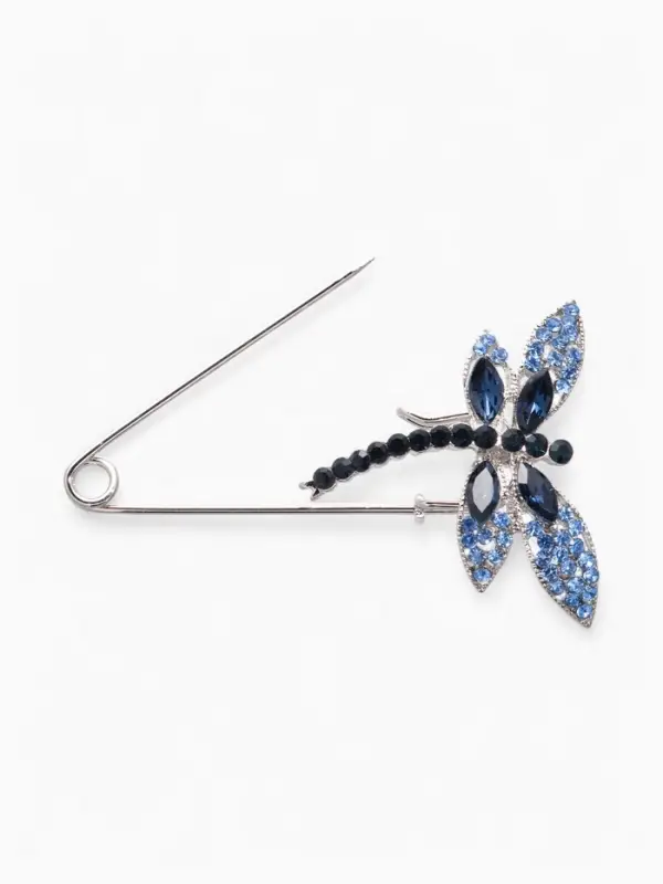 Булавка &laquo;Стрекоза&raquo;, 7.5 см, синяя в серебре