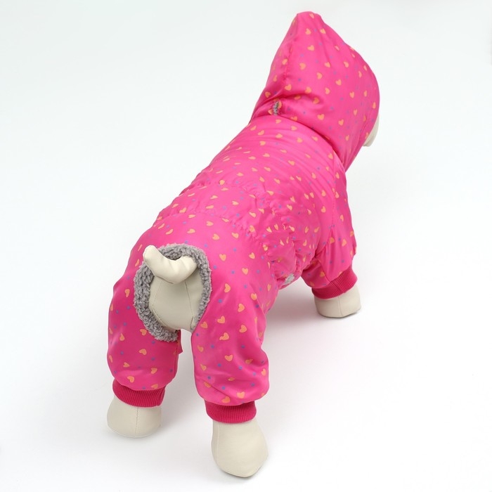 Комбинезон  Комбинезон "нежный путь" на меховом подкладе, размер XL (ДС 40, ОШ 40, ОГ 50 см), розовый