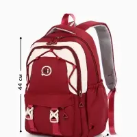 Рюкзак школьный, 3 кармана, 2 отделения, 29&times;14&times;44 см, бордовый