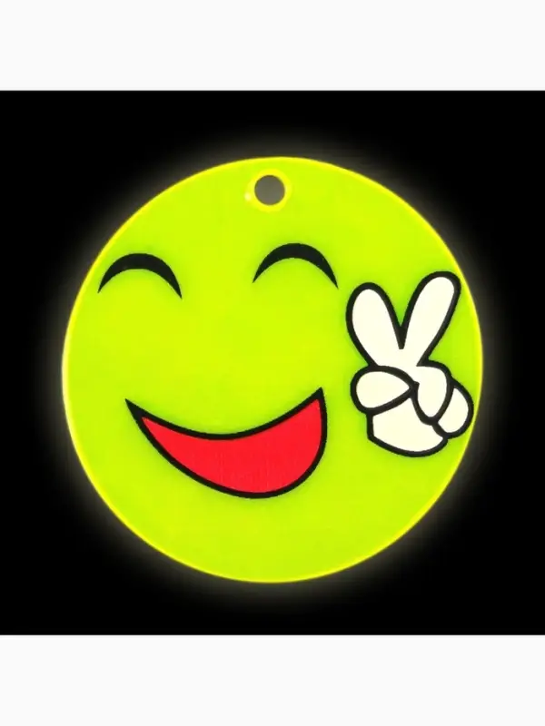 Светоотражающий элемент &laquo;Смайлик. Мир&raquo;, двусторонний, d=5.3 см, жёлтый