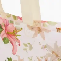 Сумка хозяйственная без застёжки, с цветочным принтом, 32&times;10&times;26 см, белая