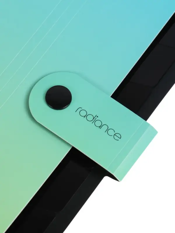 Папка А4 Radiance, 12 отделений, 600 мкм, на кнопке, голубой/зеленый градиент