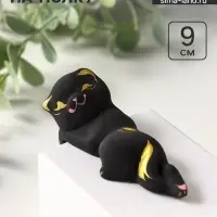 Фигурка настольная &laquo;Котик висячий&raquo;, на полку, керамика, 9 см, чёрный