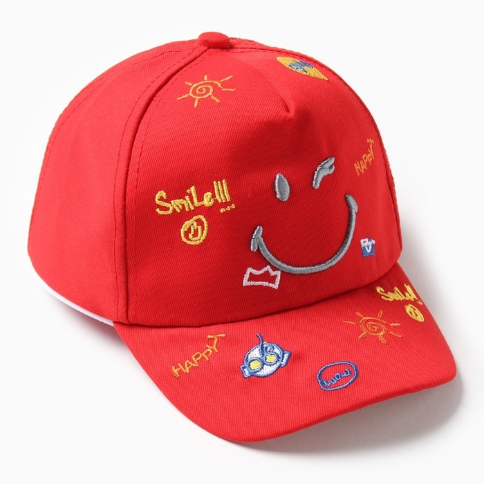Кепка детская MINAKU Кепка детская MINAKU "Смайл", цв. красный, р-р 44-46