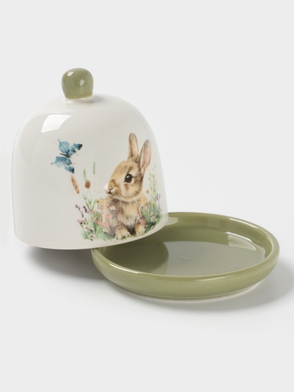 Лимонница Доляна «Зайка», керамика, 9×9 см, белая Лимонница Доляна «Зайка», керамика, 9×9 см, белая