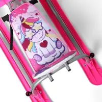 Снегокат Twiny 2+ с единорогом, со спинкой, с родительской ручкой, розовый, TW2-M/EP Nika Kids