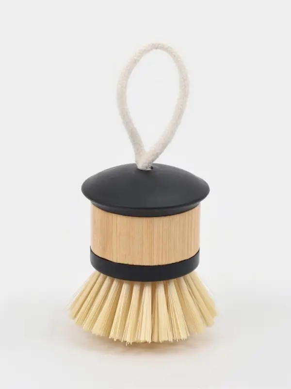 Щётка для посуды Доляна Meli, бамбуковая ручка, 7 см, чёрная