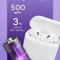 Наушники беспроводные Windigo W22, TWS, вкладыши, Bluetooth 5.0, 40/500 мАч, сенсор, белые глянцевые