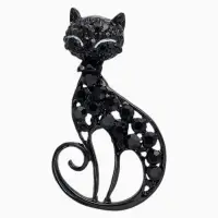 Брошь &laquo;Кошка&raquo;, грациозная, чёрная