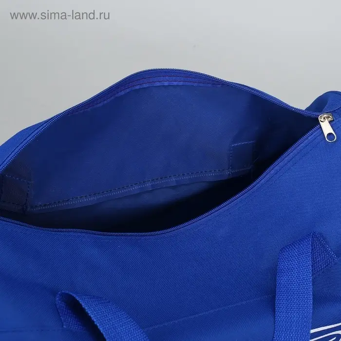 Сумка спортивная на молнии, длинный ремень, средний размер, ярко-синяя