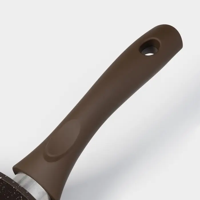 Сковорода KUKMARA &laquo;Мраморная&raquo;, d=28 см, пластиковая ручка, антипригарное покрытие, литой алюминий, коричневая