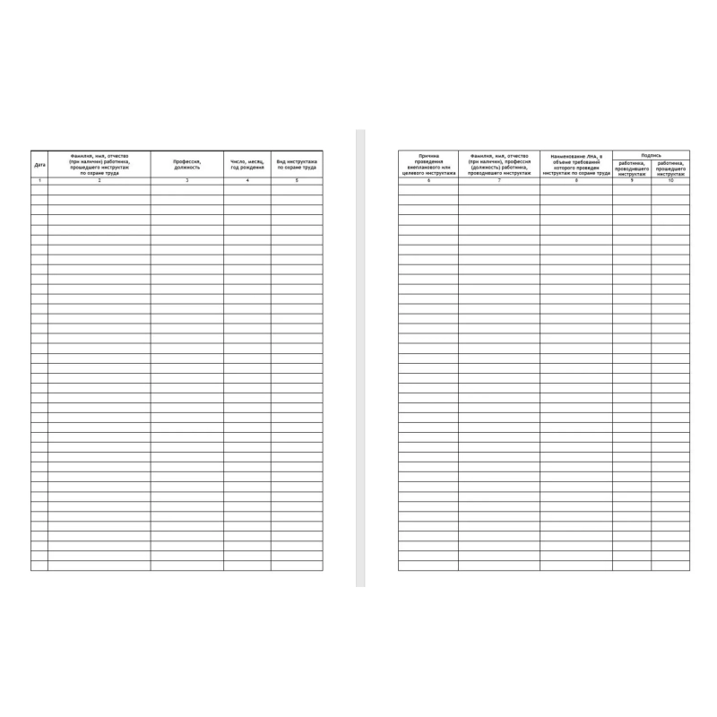 Журнал инструктажа по ОТ на рабочем месте и целевого инструктажа ОТ-28
