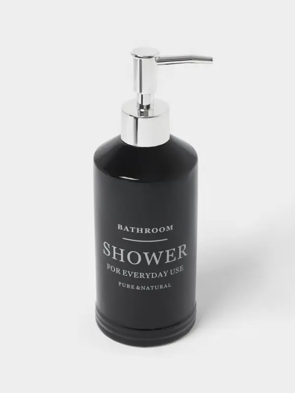 Аксессуары для ванной &laquo;Лофт&raquo;, 4 предмета, мыльница, дозатор для мыла 420 мл, 2 стакана, чёрные