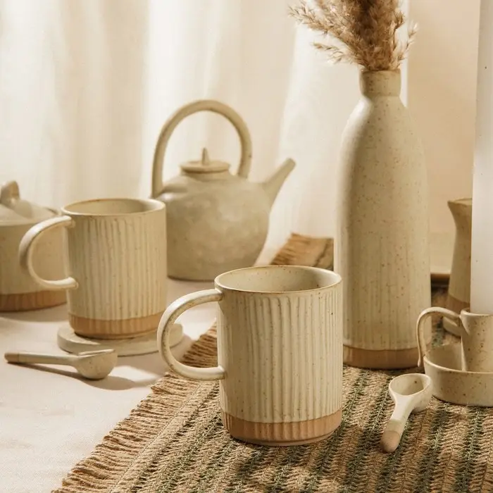 Набор кружек керамических SL Home &laquo;Виенто&raquo;, 350 мл, бежевый