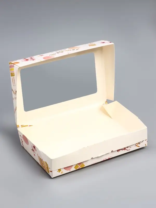 Коробки подарочная, складная, с окном «С Днем Рождения», 20×12×4 см Коробки подарочная, складная, с окном «С Днем Рождения», 20×12×4 см