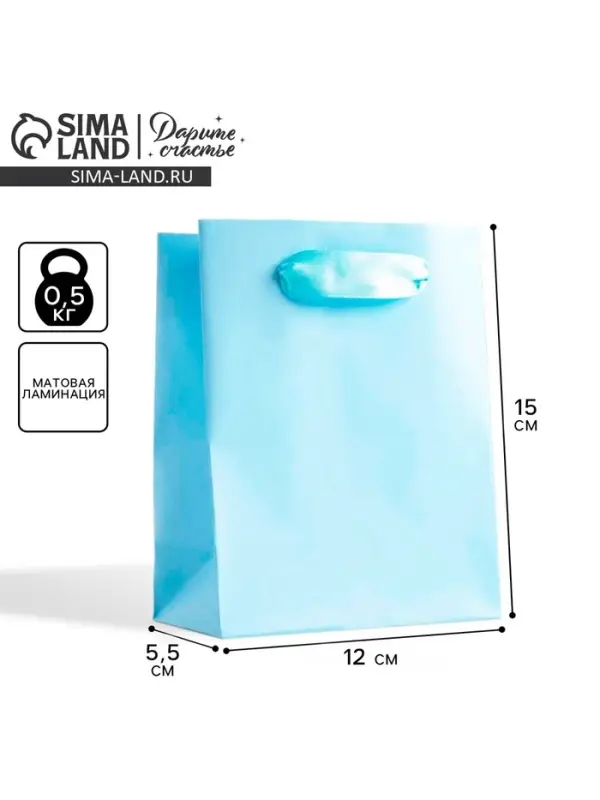 Пакет подарочный, упаковка «Голубой», 12×15×5.5 см Пакет подарочный, упаковка «Голубой», 12×15×5.5 см