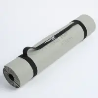 Коврик для фитнеса и йоги ONLYTOP, нескользящий, 183&times;61&times;0.6 см, серый, чёрный
