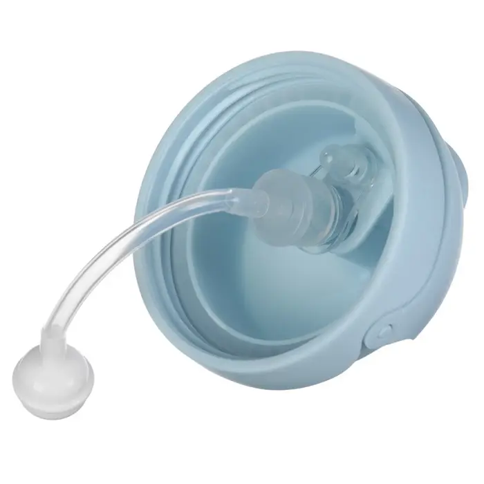 Поильник - непроливайка детский с силиконовой трубочкой и грузиком, от 9 мес., 250 мл., с ручками, голубой