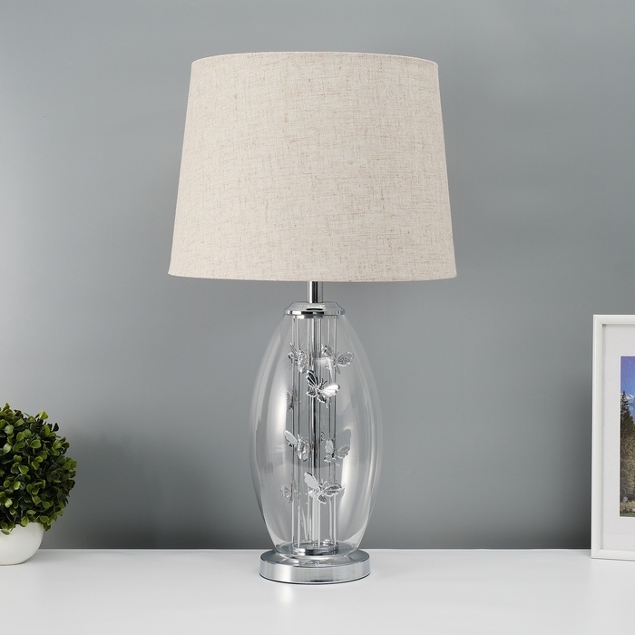 Настольная лампа с абажуром RISALUX «Морган», Е27, 40 Вт, хром, 35×35×62.5 см Настольная лампа с абажуром RISALUX «Морган», Е27, 40 Вт, хром, 35×35×62.5 см