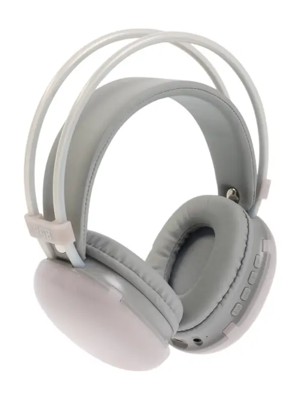 Наушники беспроводные, полноразмерные, Mybit W-33, RGB подсветка, Bluetooth 5.3, 800 мАч, Type-C, RGB подсветка, белые