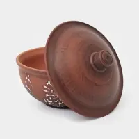 Кокотница &laquo;Одуванчик&raquo;, 700 мл, 15&times;15&times;14 см, красная глина