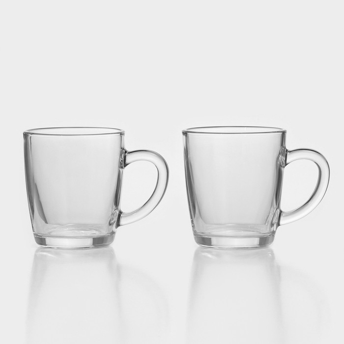 Кружки Paşabahçe Basic, 340 мл, стекло, для чая и кофе, с ручкой, прозрачные, набор 2 шт Кружки Paşabahçe Basic, 340 мл, стекло, для чая и кофе, с ручкой, прозрачные, набор 2 шт