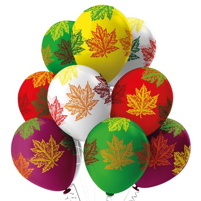 Воздушные шары латексные 12" &laquo;Листья&raquo;, 25 шт., МИКС